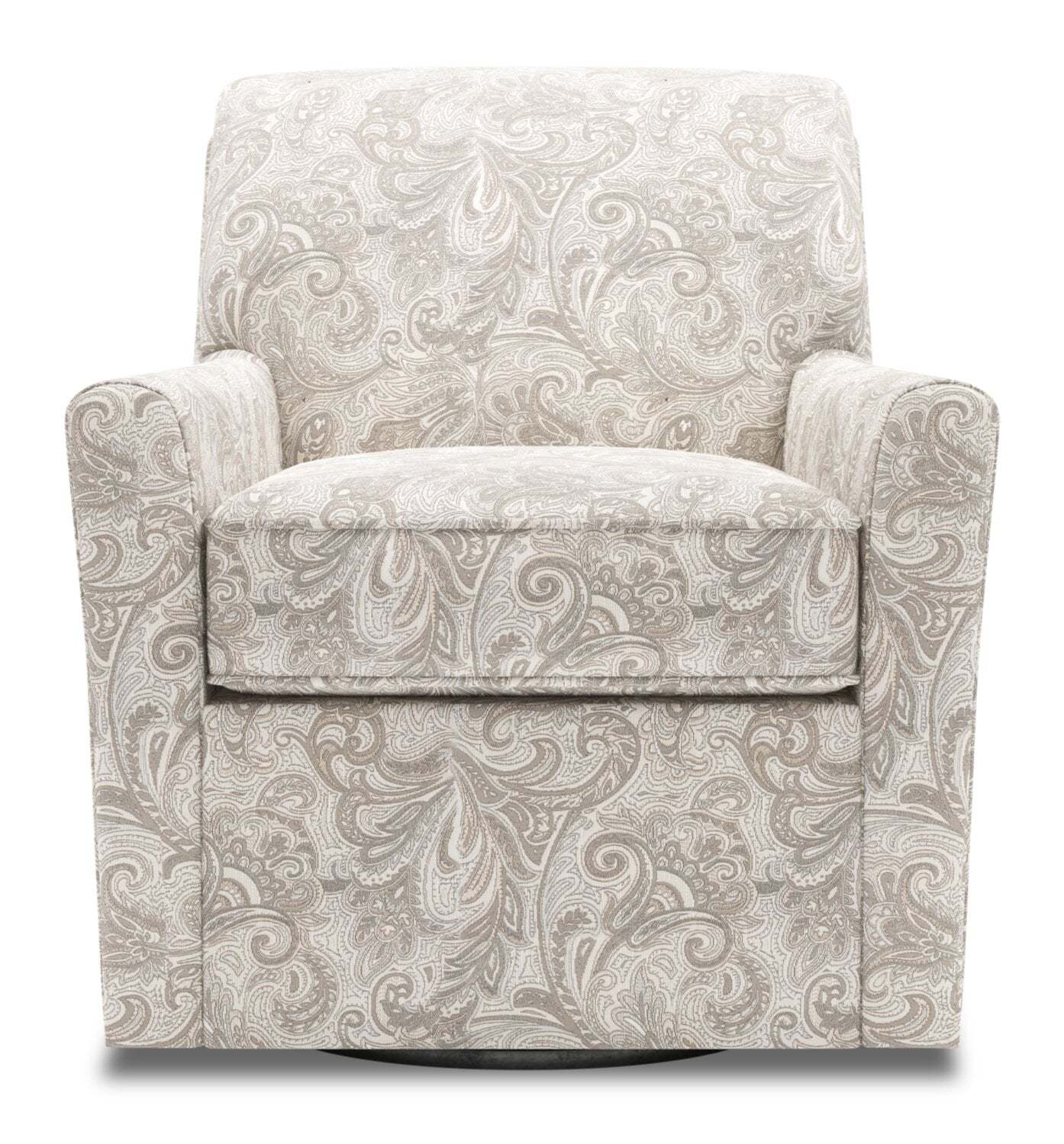 Fauteuil d'appoint pivotant personnalisable Sofa Lab de 31 po fabriqué au Canada en tissu - Dove multicolore | SWIV1825