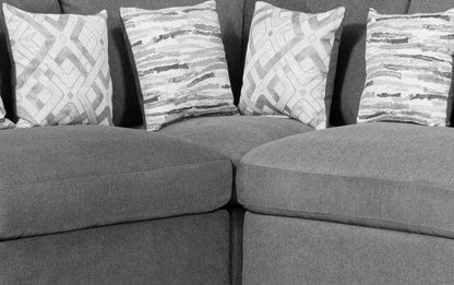 Scott Living Evolve Modular 4-Piece Linen-Look Fabric Sectional with Feather Down Cushions - Charcoal Grey | Canapé sectionnel modulaire Evolve de Scott Living 4 pièces en tissu d’apparence lin avec coussins en duvet et plumes - gris anthracite