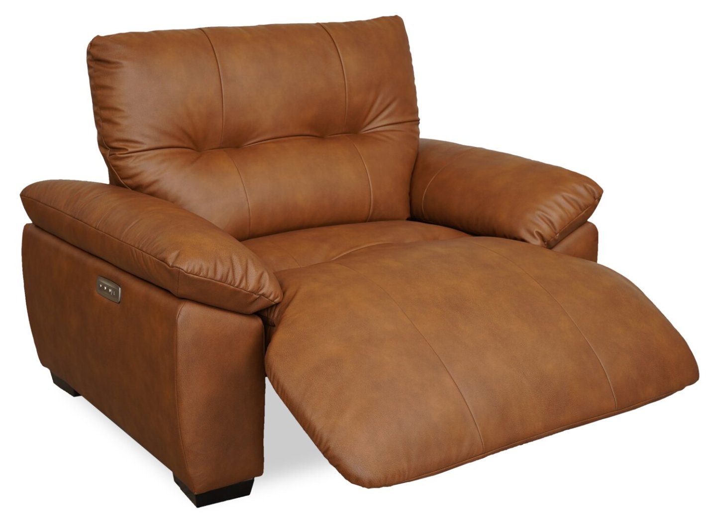 Bello 51.6 Leather-Look Fabric Power Reclining Chair - Brown | Fauteuil inclinable électrique Bello de 51,6 po en tissu aspect cuir - brun