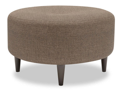 Fabriqué au Canada Sofa Lab personnalisable Pouf The Curve 31 en tissu d'apparence lin - Luna Parline marron | Pouf The Curve de Sofa Lab de 31 po fabriqué au Canada en tissu d'apparence lin - brun Luna Parline | CURV2591