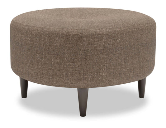 Fabriqué au Canada Sofa Lab personnalisable Pouf The Curve 31 en tissu d'apparence lin - Luna Parline marron | Pouf The Curve de Sofa Lab de 31 po fabriqué au Canada en tissu d'apparence lin - brun Luna Parline | CURV2591