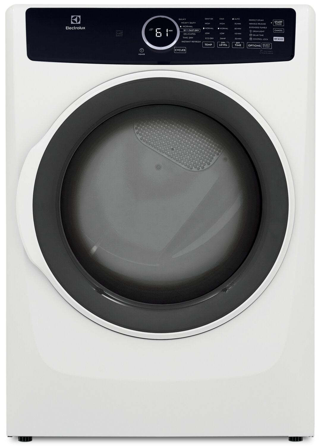 Sécheuse électrique Electrolux de 8 pi³ avec vapeur - blanche - superposable - ELFE743CAW | Electrolux 8 Cu. Ft. Electric Dryer with Steam - White - Stackable - ELFE743CAW