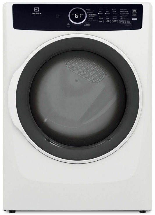 Sécheuse électrique Electrolux de 8 pi³ avec vapeur - blanche - superposable - ELFE743CAW | Electrolux 8 Cu. Ft. Electric Dryer with Steam - White - Stackable - ELFE743CAW