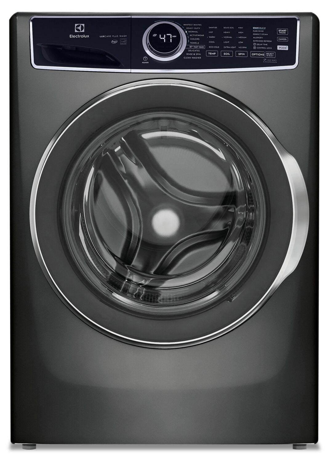 Electrolux 5,2 Cu. Fort. Laveuse à chargement frontal et 8 Cu. Fort. Sécheuse électrique - Titane | Laveuse à chargement frontal de 5,2 pi³ et sécheuse électrique de 8 pi³ de Electrolux – titane | ELFL753T