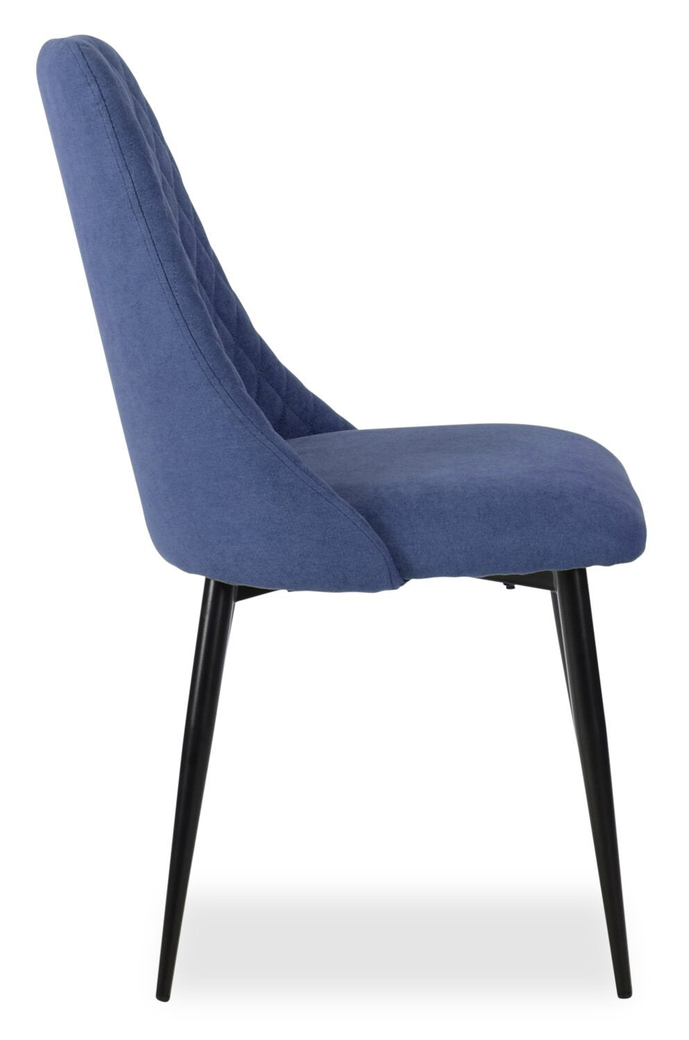 Chaise de salle à manger Miya avec tissu polyester, métal - Bleu marine | Chaise de salle à manger Miya en tissu de polyester et en métal - bleu marine