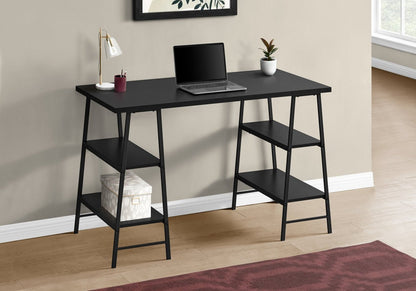 Bureau Jonnie 47,25 avec pattes de type chevalet - Noir|Bureau Jonnie de 47,25 po avec pattes de type chevalet - noir
