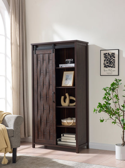 Armoire de rangement d'appoint Sienna 33,5 avec porte coulissante - Chêne foncé | Armoire décorative de rangement Sienna de 33,5 po avec porte coulissante - chêne foncé | SIENNACC