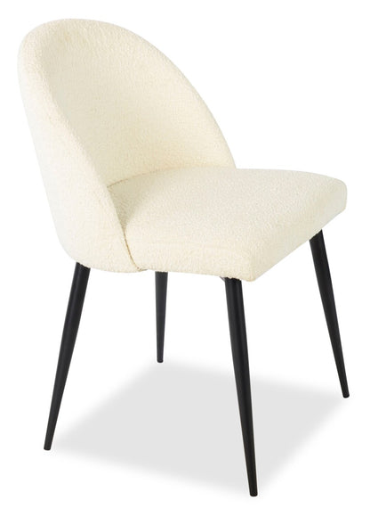 Chaise de salle à manger Bali avec tissu bouclé, métal - Taupe | Chaise de salle à manger Bali en tissu bouclé et en métal - taupe