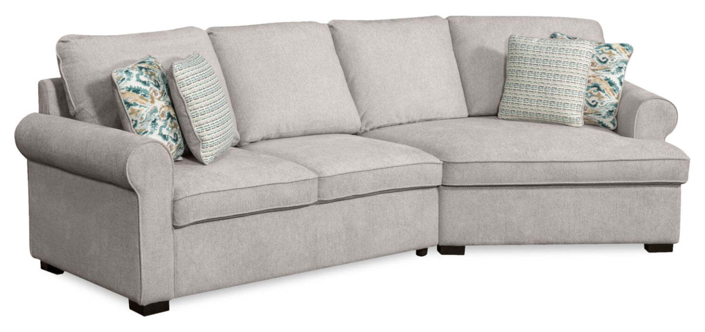 Scott Living Haven 2-Piece Right-Facing Chenille Fabric Cuddler Sectional - Grey | Canapé sectionnel enveloppant de droite Haven de Scott Living 2 pièces en tissu de chenille - gris