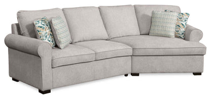 Scott Living Haven 2-Piece Right-Facing Chenille Fabric Cuddler Sectional - Grey | Canapé sectionnel enveloppant de droite Haven de Scott Living 2 pièces en tissu de chenille - gris