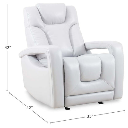Kenzo 35 Fauteuil en tissu similicuir à inclinaison électrique avec appuie-tête électrique, repose-pieds et port USB - gris brouillard