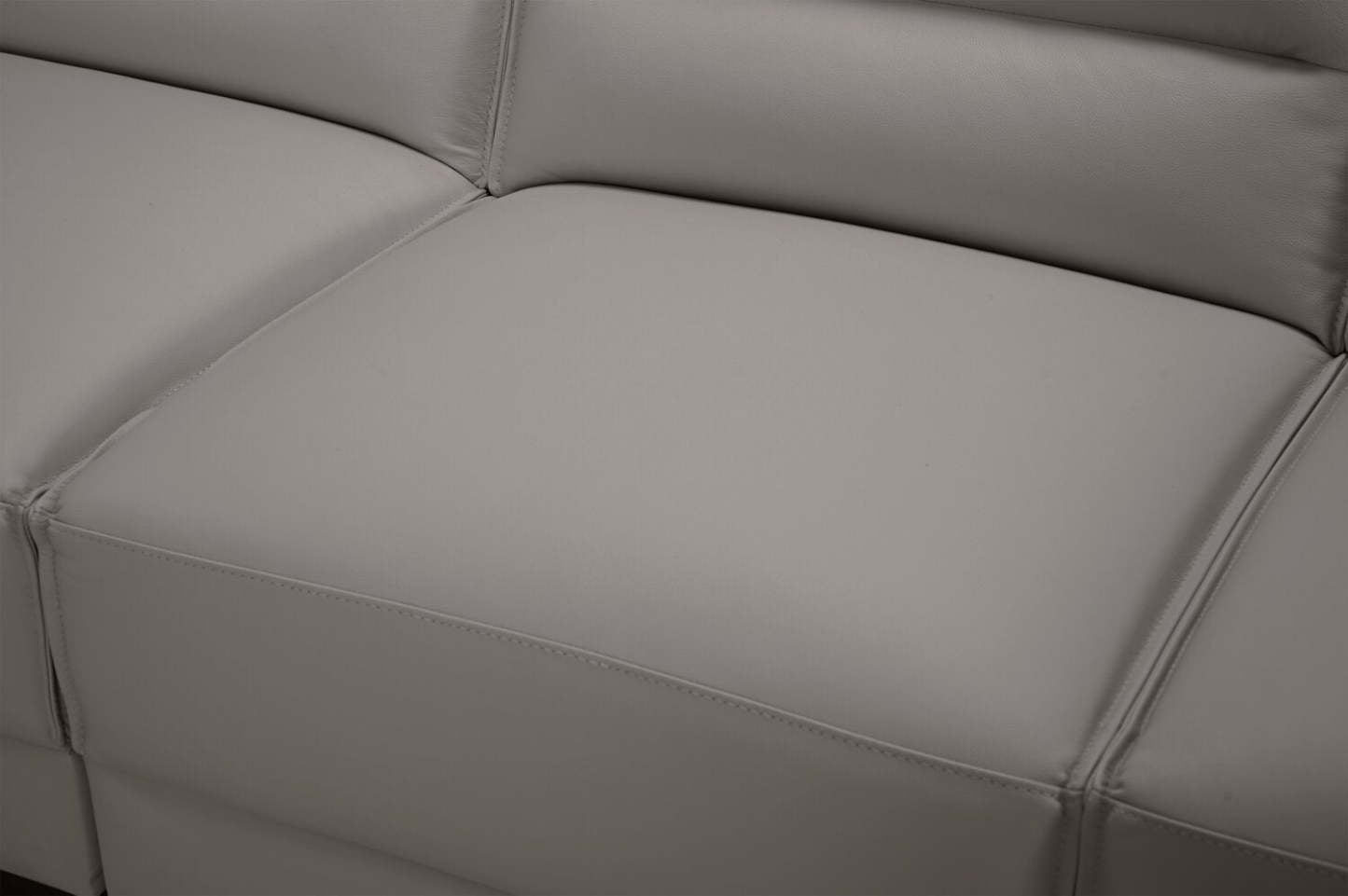Sofa sectionnel de gauche Citadel 2 pièces en cuir véritable de qualité supérieure avec pattes en bois - gris
