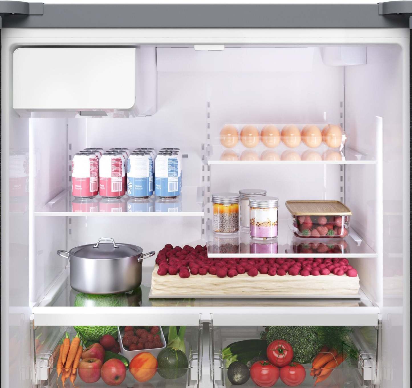Bosch 36'' 21.6 Cu. Ft French Door Refrigerator – Fingerprint Resistant Stainless Steel - B36CD10ENS | Réfrigérateur Bosch de 36 po et de 21,6 pi3 à portes françaises - acier inoxydable résistant aux traces de doigts - B36CD10ENS