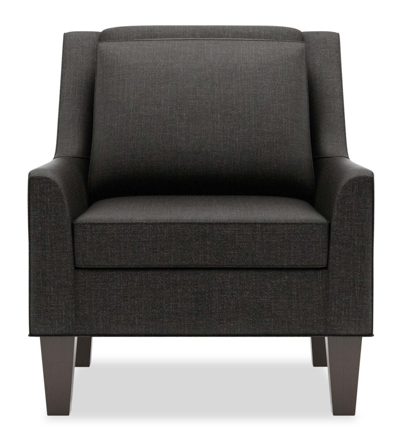 Fauteuil d'appoint club Sofa Lab personnalisable 29 po en tissu d'apparence lin avec pattes en bois - gris Luna Kohl | CLUB2691