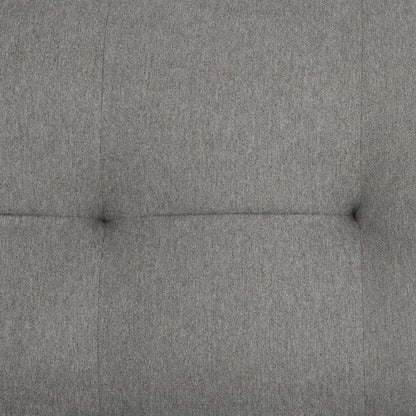 Futon Klik Klak en tissu Campus 76 avec capitonnage et pattes en bois - Gris | Futon Campus de 76 po en tissu avec mécanisme Klik Klak, capitonnage et pattes en bois - gris