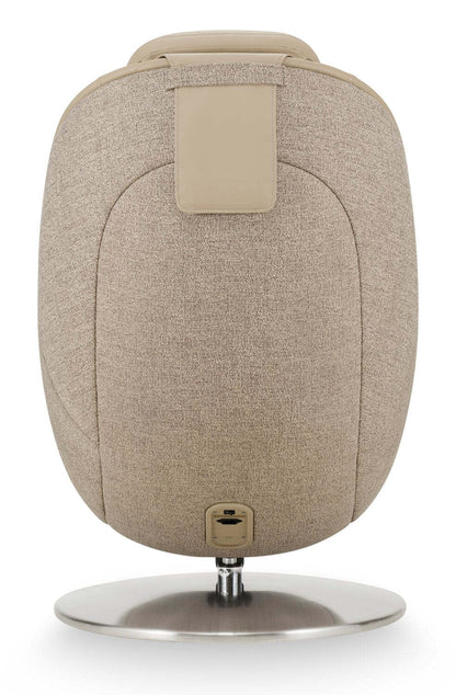 Fauteuil de massage inclinable LG de 29,6 po en tissu d’apparence cuir avec pouf assorti - brun