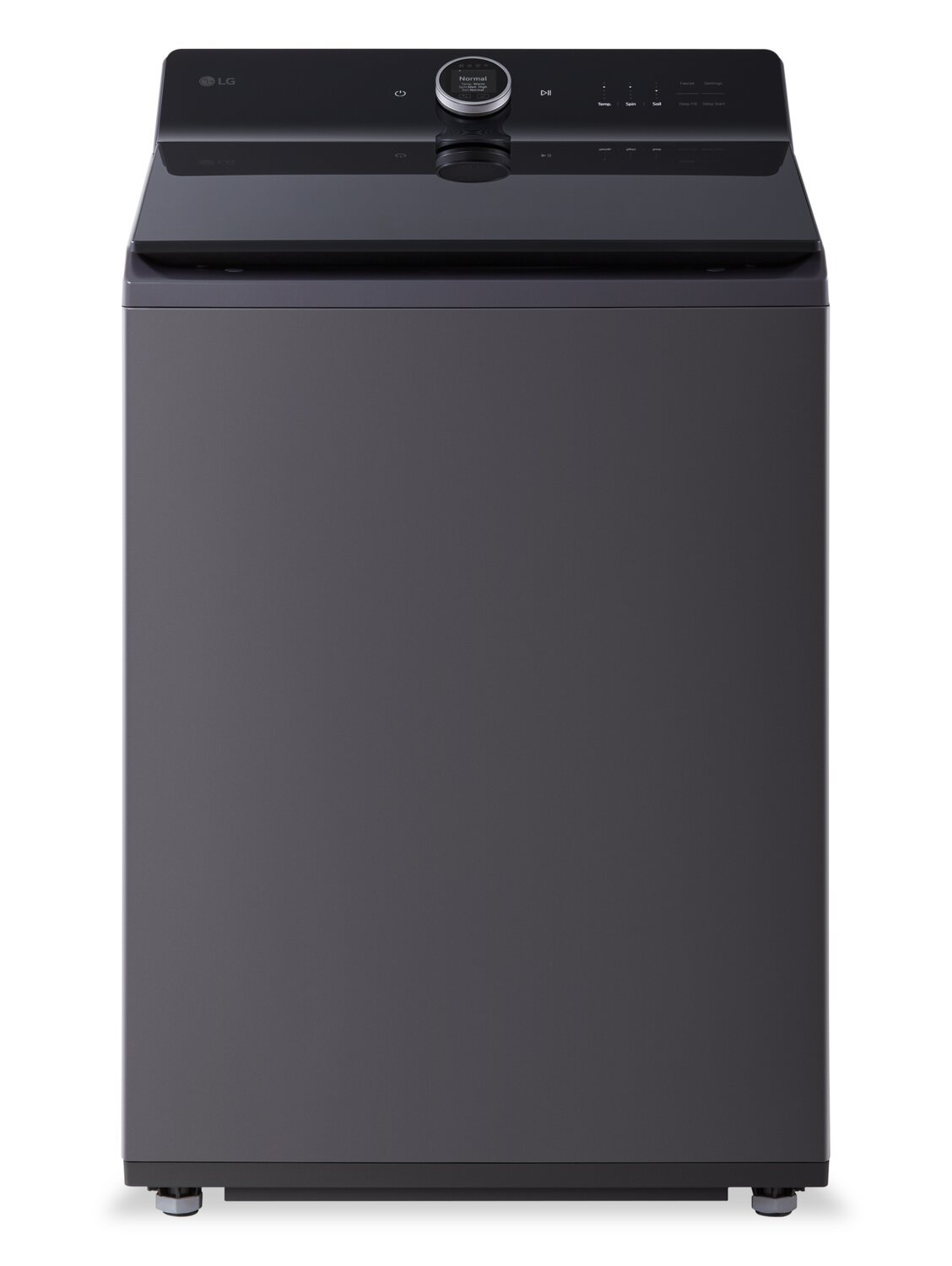 Laveuse intelligente haute efficacité LG à chargement par le haut de 6,3 pi³ - acier noir - WT8600CB | LG 6.3 Cu. Ft. Smart Top-Load High-Efficiency Washer - Black Steel - WT8600CB