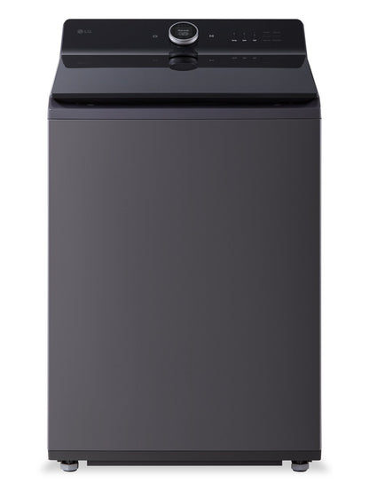 Laveuse intelligente haute efficacité LG à chargement par le haut de 6,3 pi³ - acier noir - WT8600CB | LG 6.3 Cu. Ft. Smart Top-Load High-Efficiency Washer - Black Steel - WT8600CB
