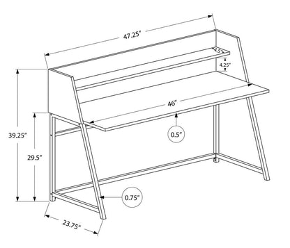 Bureau Lawson 47.25 avec petite niche - aspect pierre grise|Bureau Lawson de 47,25 po avec petite crédence - imitation de pierre grise