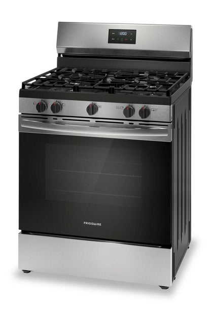 Cuisinière à gaz Frigidaire de 5,1 pi³ avec ébullition rapide et surface de cuisson à 5 brûleurs - Acier inoxydable - FCRG305… | Frigidaire 5,1 Cu. Fort. Cuisinière à gaz avec ébullition rapide et table de cuisson à cinq brûleurs - S…