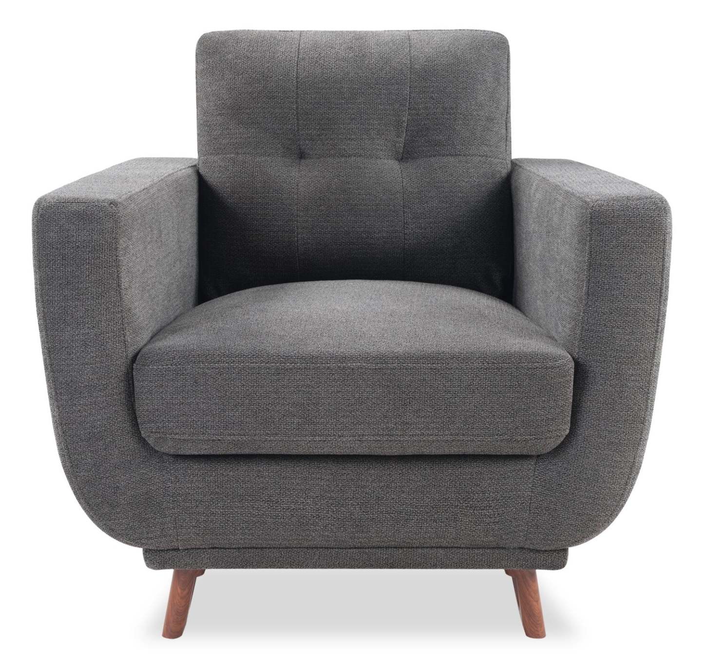 Chaise en tissu Cosmo 34 avec coussin de dossier capitonné - Charbon | Fauteuil Cosmo de 34 po en tissu avec coussin de dossier capitonné - anthracite