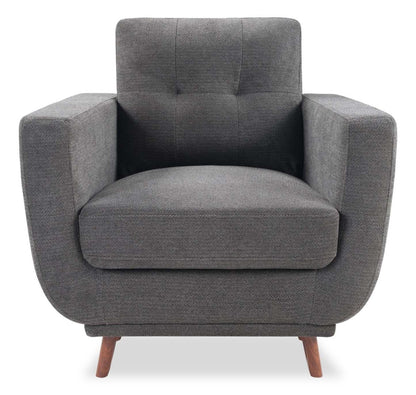 Chaise en tissu Cosmo 34 avec coussin de dossier capitonné - Charbon | Fauteuil Cosmo de 34 po en tissu avec coussin de dossier capitonné - anthracite