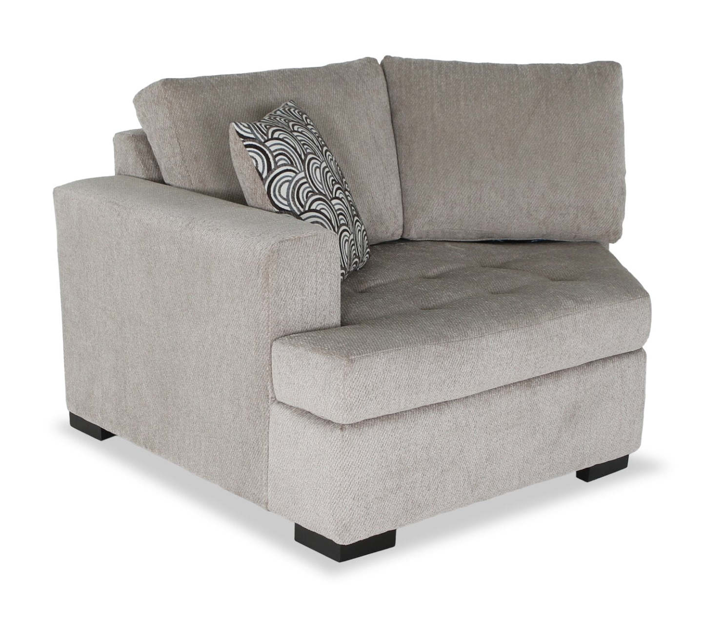 Fabriqué au Canada, canapé-lit sectionnel enveloppant Legend 2 pièces à gauche en tissu de chenille - beige platine