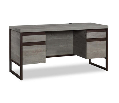 Bureau d’ordinateur Percy de 60 po de qualité commerciale à 4 tiroirs - gris