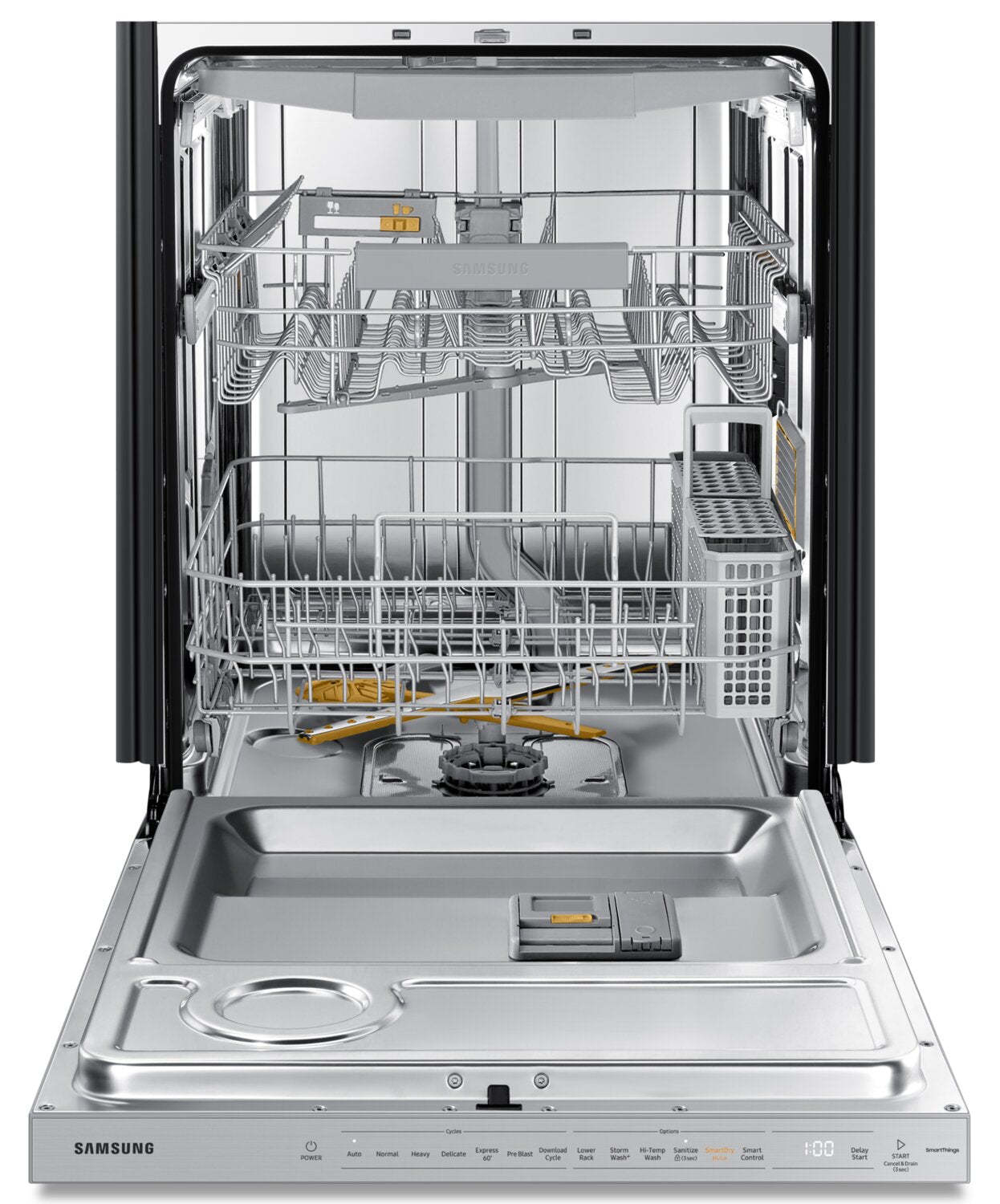 Lave-vaisselle encastré Samsung de 24 po à 42 dBA avec commandes sur le dessus et 3e panier - DW80B7070AP/AC | Samsung 24 42 dBA Built-In Top-Control Dishwasher with 3rd Rack - DW80B7…