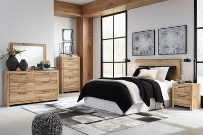 Tête de lit à panneau Derekson, Naturel - Grand lit | Tête de lit à panneau Derekson, naturelle - format grand lit