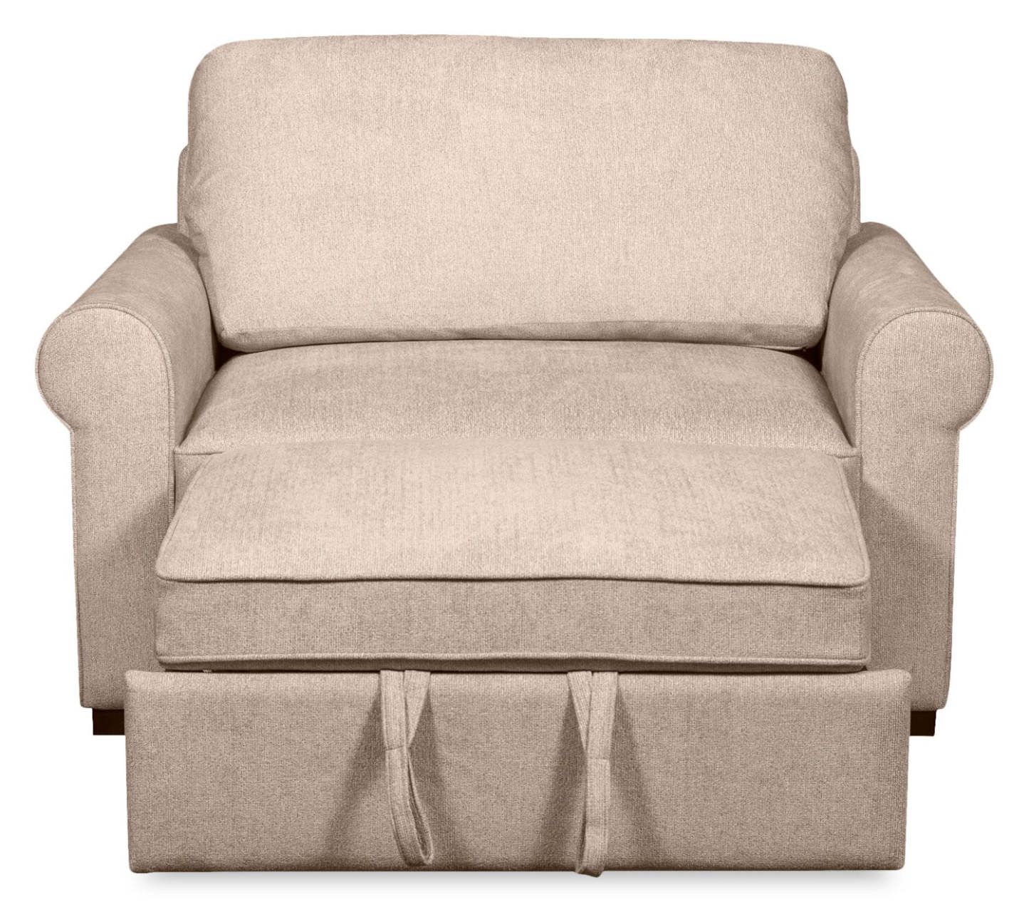 Fauteuil convertible Haven de Scott Living de 55 po en tissu de chenille avec pattes en bois - taupe
