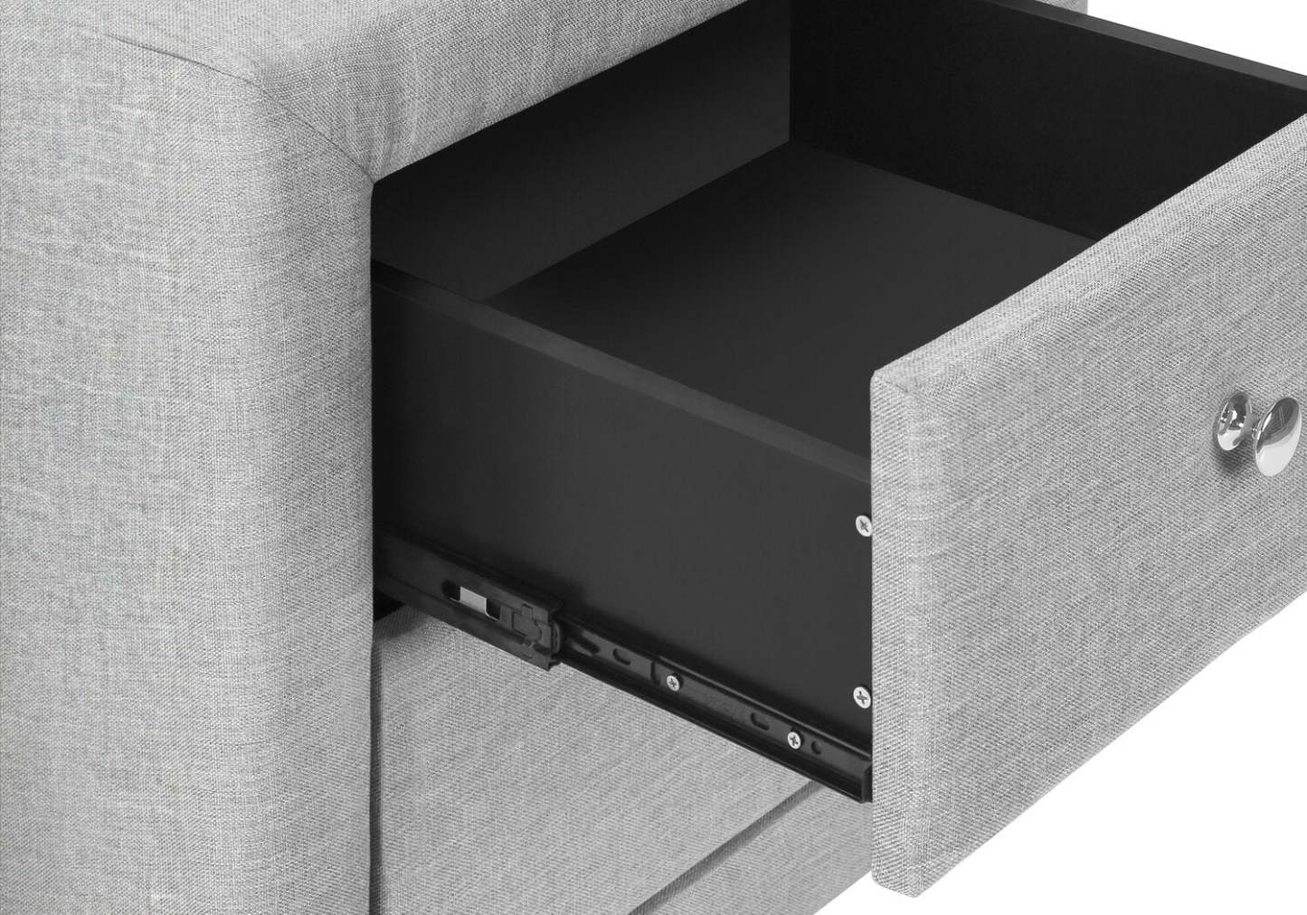 Table de nuit rembourrée à 2 tiroirs Zara, 20,5 L x 20,75 H - Gris | Table de nuit rembourrée Zara de 20,5 po (l) x 20,75 po (H) à 2 tiroirs - grise