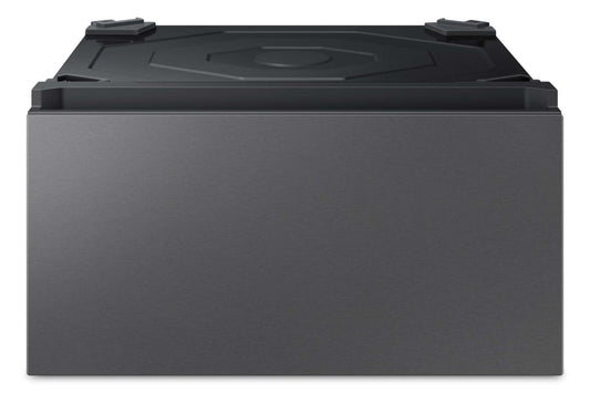 Piédestal à linge sur mesure Samsung 27 avec tiroir de rangement - Acier foncé - WE602NSUS | Piédestal de buanderie 27 po Bespoke de Samsung avec tiroir de rangement - acier foncé - WE602NSUS/US | WE602NSU