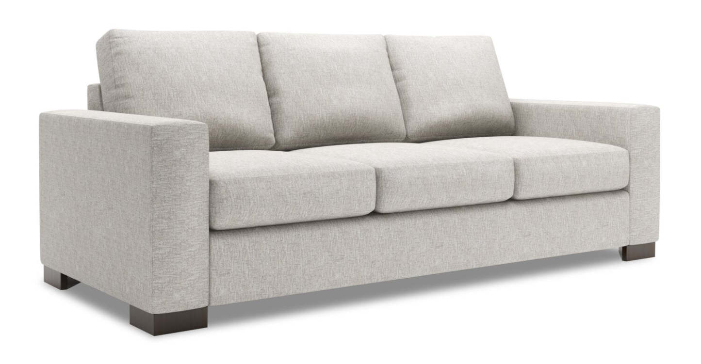Fabriqué au Canada Canapé Personnalisable Sofa Lab Track 85 Canapé en Tissu Chenille avec Accoudoirs Droits - Argenté Luxe | Canapé Track de Sofa Lab de 85 po fabriqué au Canada en tissu chenille avec accoudoirs rectilignes - argenté Luxe | TR102793