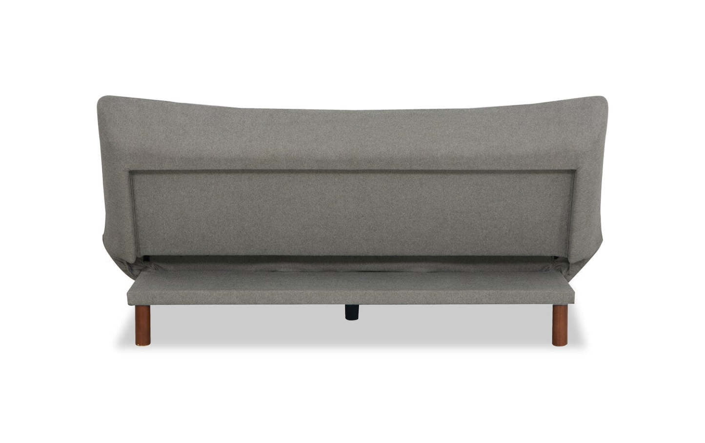 Futon Klik Klak en tissu Campus 76 avec capitonnage et pattes en bois - Gris | Futon Campus de 76 po en tissu avec mécanisme Klik Klak, capitonnage et pattes en bois - gris