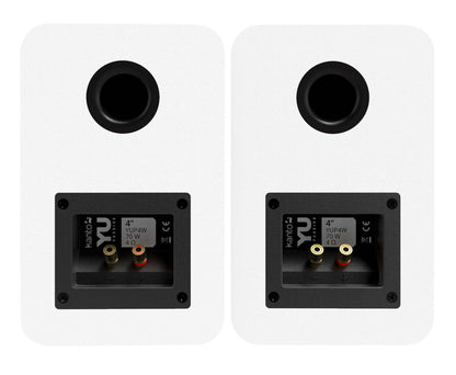 Kanto YU Passive 4 Enceintes Bibliothèque avec 1 Tweeter à Dôme en Soie - Blanc | Haut-parleurs d'étagère passifs Kanto YU 4 po avec haut-parleur d'aigus 1 po, dôme en soie - blancs | YUP4WSPK