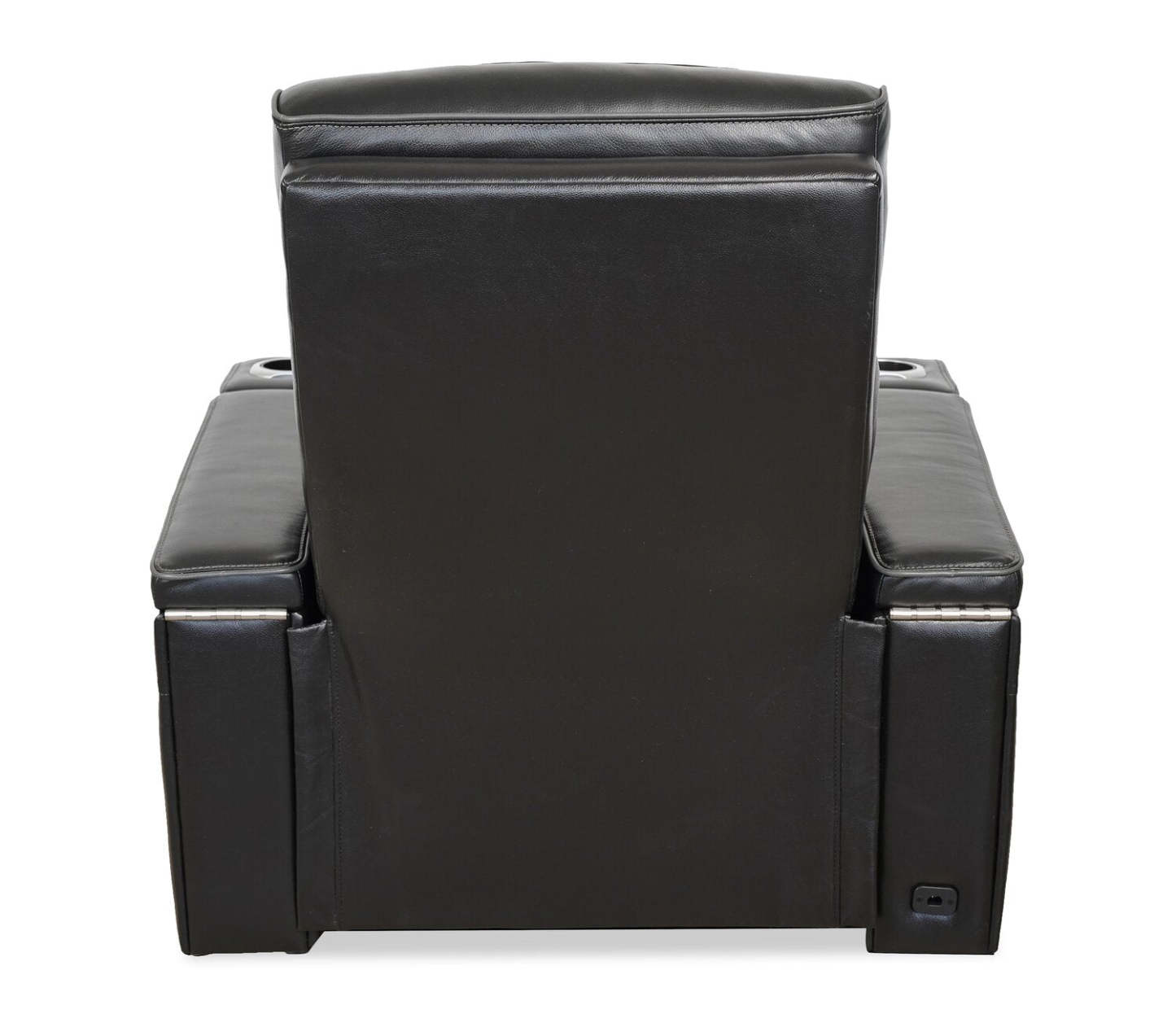 Fauteuil de massage à inclinaison électrique Elite de 38 po en cuir véritable avec son immersif et appuie-tête électrique - noir