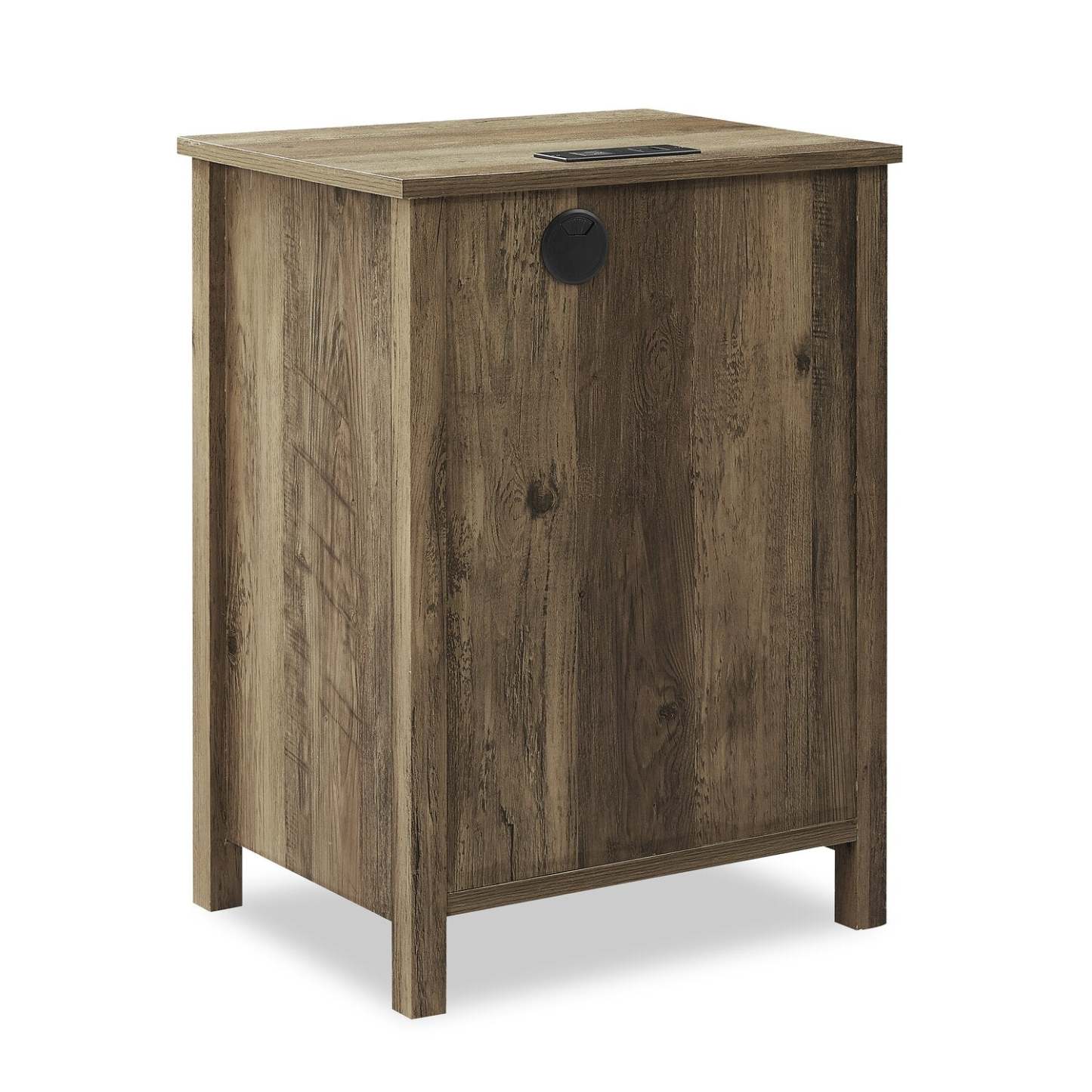 Table de nuit Theo à 1 tiroir avec armoire de rangement, 18 L x 25,75 H - Marron | Table de nuit Theo de 18 po (l) x 25,75 po (H) à 1 tiroir avec armoire de rangement - marron