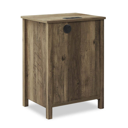 Table de nuit Theo à 1 tiroir avec armoire de rangement, 18 L x 25,75 H - Marron | Table de nuit Theo de 18 po (l) x 25,75 po (H) à 1 tiroir avec armoire de rangement - marron