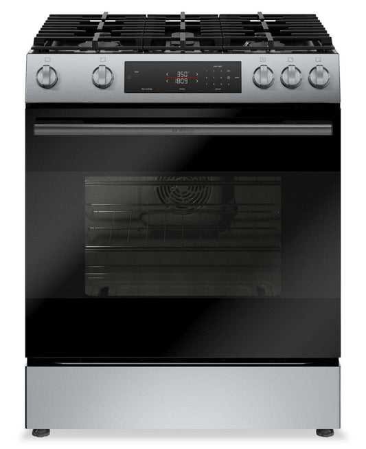 Bosch 30 5.8 Cu. Ft. 100 Series Gas Range with Rapid Preheat and Air Fry - Stainless Steel - HGF1050MUC | Cuisinière à gaz Bosch série 100 de 5,8 pi3 et de 30 po avec préchauffage rapide et friture à air - acier inoxydable - HGF1050MUC | HGF105MC