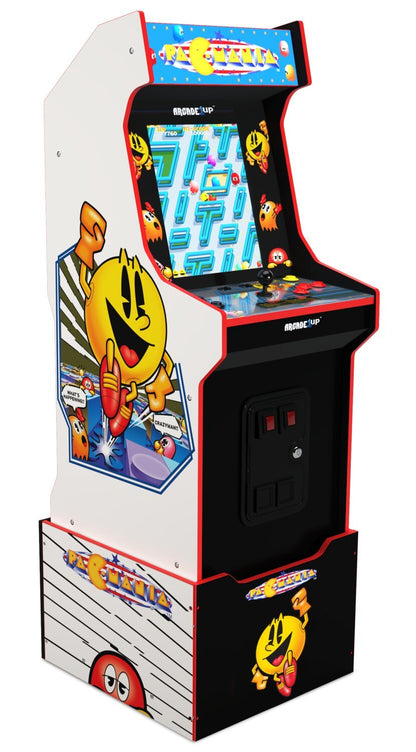 Arcade1Up Bandai Namco Legacy PAC-MANIA™ Edition Armoire d'arcade avec Riser | Borne d'arcade édition Bandai Namco Legacy PAC-MANIAMC de Arcade1Up avec plateforme | PACMANIE