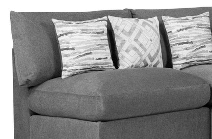 Scott Living Evolve Modular 4-Piece Linen-Look Fabric Pit Sofa Sectional with Feather Down Cushions - Charcoal|Canapé sectionnel modulaire Evolve de Scott Living 4 pièces en tissu d'apparence lin avec coussins en duvet et plumes - anthracite