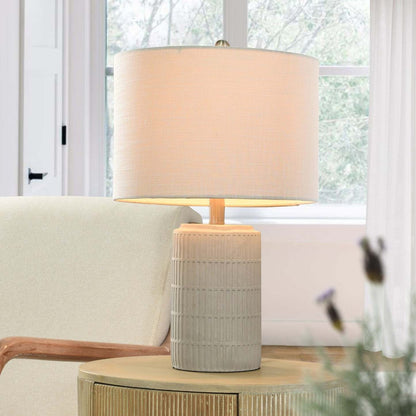 Lampe de table Archer de 21 po en céramique gris et blanc