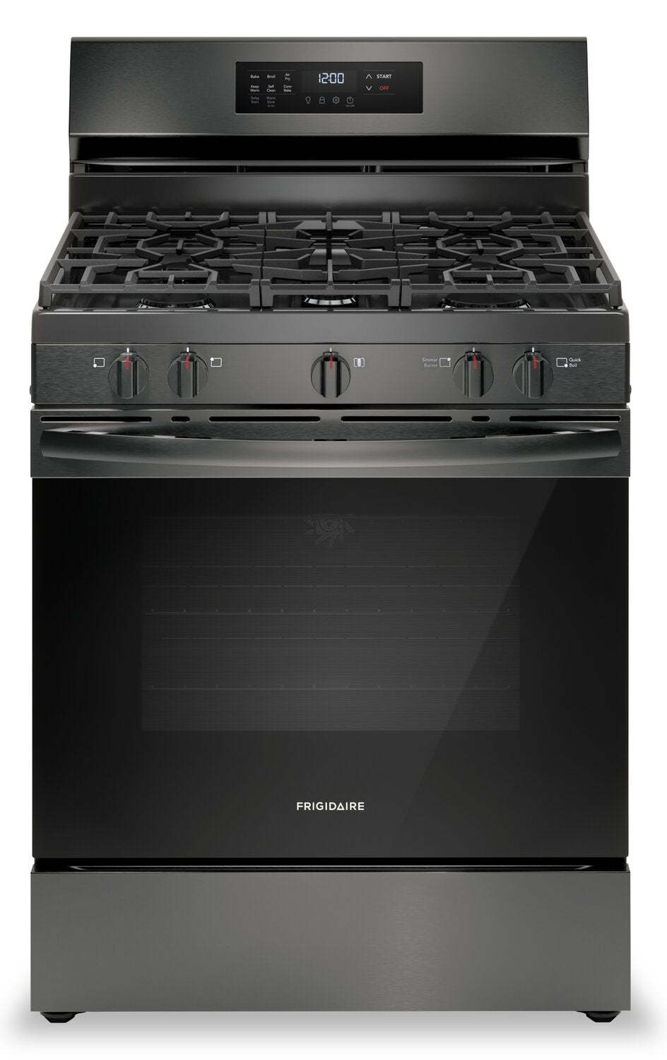 Cuisinière à gaz Frigidaire de 5,1 pi³ avec friture à air et cuisson par convection - acier inoxydable noir - FCRG3083… | Frigidaire 5.1 Cu. Ft. Gas Range With Air Fry and Convection Bake - Black Stainless Steel - FCRG3083…