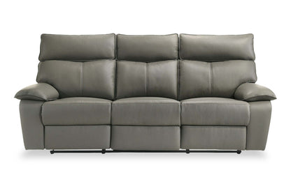 Sofa inclinable Matteo de 88 po en cuir véritable - gris Aviarah