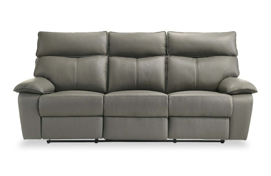 Sofa inclinable Matteo de 88 po en cuir véritable - gris Aviarah