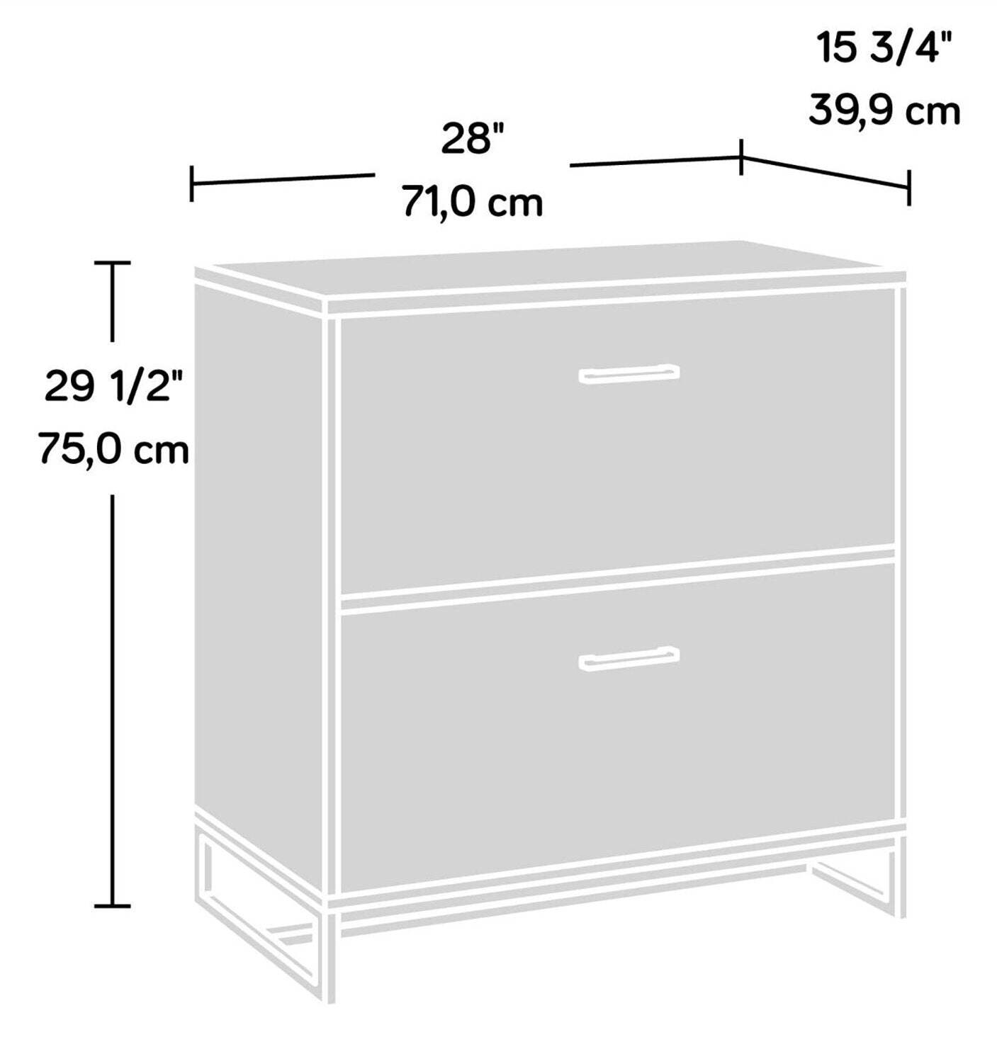 Taryn 27.95 2-Drawer Classing Cabinet - White &amp; Light Brown|Classeur Taryn de 27,95 po à 2 tiroirs - blanc et brun clair