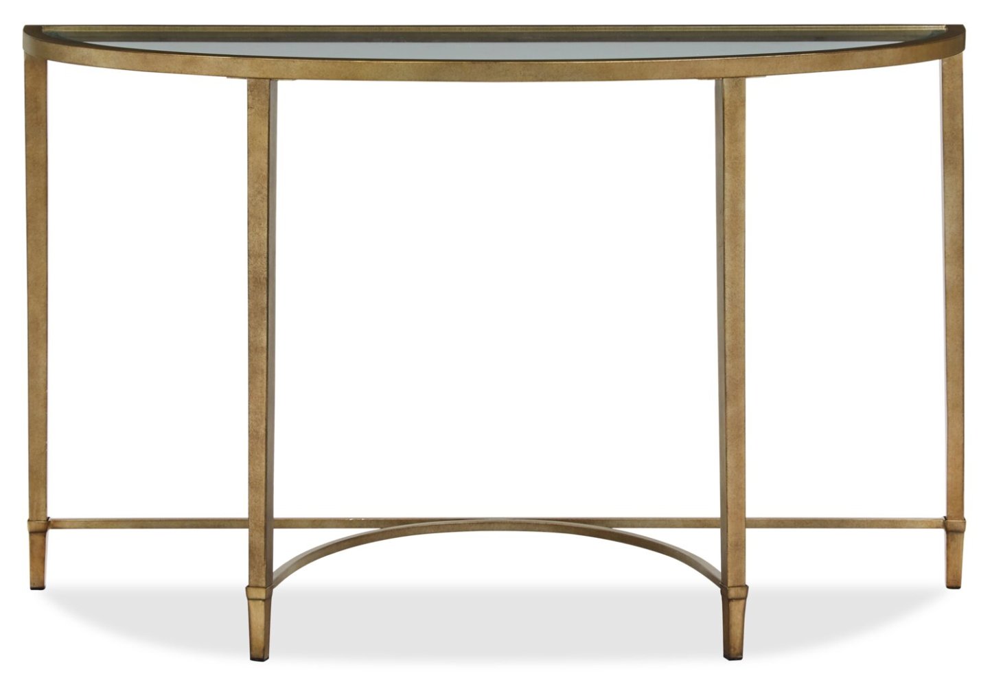 Copia 50 Traditional Glass Top Sofa Table - Silver and Gold with Metal Base|Table de salon traditionnelle Copia de 50 po avec dessus en verre - argent et or avec base en métal