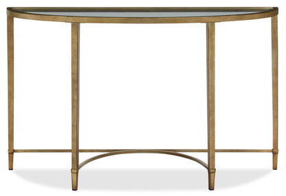 Copia 50 Traditional Glass Top Sofa Table - Silver and Gold with Metal Base|Table de salon traditionnelle Copia de 50 po avec dessus en verre - argent et or avec base en métal