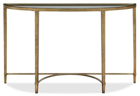 Copia 50 Traditional Glass Top Sofa Table - Silver and Gold with Metal Base|Table de salon traditionnelle Copia de 50 po avec dessus en verre - argent et or avec base en métal